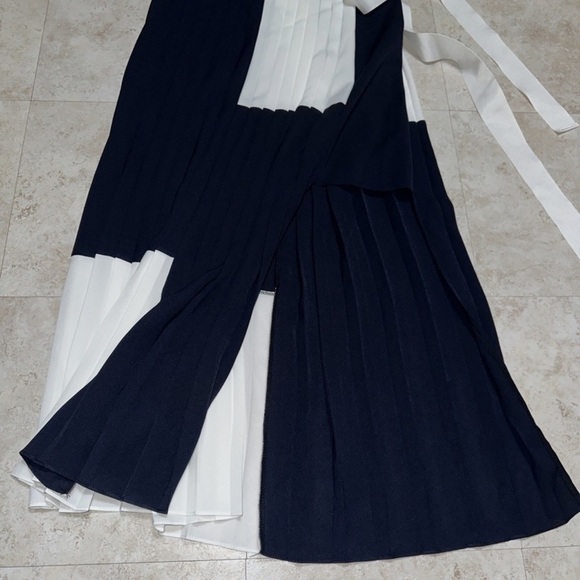 Chic One Shoulder Black and White Dress - Picture 6 of 16